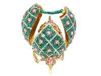 New Swarovski Crystal Green Russian Floral Faberge Egg  
