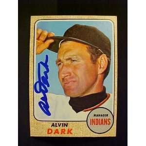  Alvin Dark Cleveland Indians #237 1968 Topps Autographed 