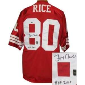   signed San Francisco 49ers Red Prostyle Jersey HOF 2010  Rice Hologram