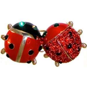  3/4 X 1 3/4 Lady Bugs Pin In Red And Black Jewelry