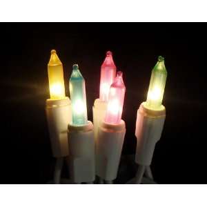 Set of 35 Pastel Colored Easter Spring Mini Christmas Lights   White 