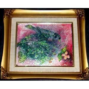  Decorative Small Framed Oil Painting  Bird On Branch 