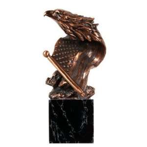  Eagle with American Flag Marble Base Statue, 10 inches H 