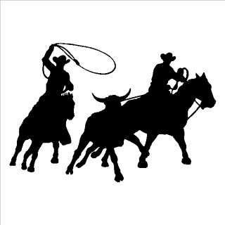 inch Team Ropers Roping Rodeo Decal Window Sticker  