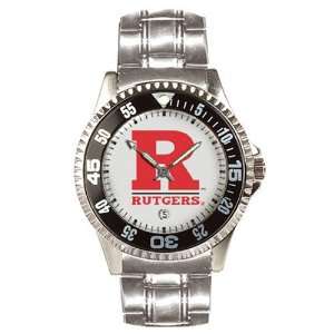 Rutgers Scarlet Knights Mens Competitor Watch w/Stainless Steel Band 