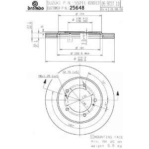  Brembo BDR25648 Brake Rotor Automotive