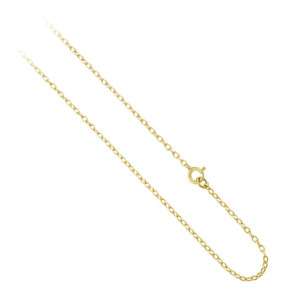 18k Gold over 925 Silver 1mm Rolo Chain Necklace  