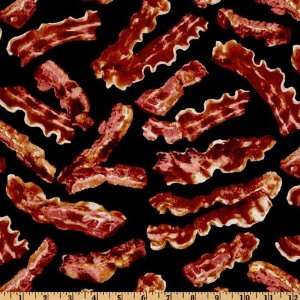  44 Wide Timeless Treasures Bacon Black Fabric By The 