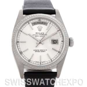 Rolex President 18039 Mens 18k White Gold Watch  