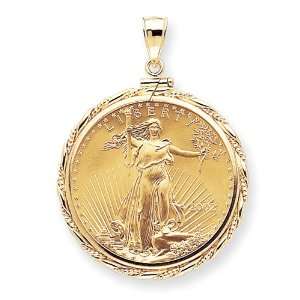  14k Screw Top 1 oz American Eagle Coin Bezel Mounting 