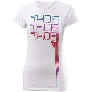  Thor Motocross Womens Roxbury T Shirt   X Large/White 