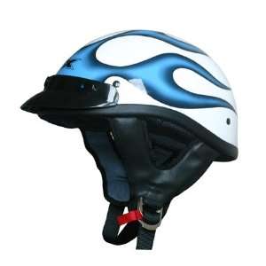  AFX FX 70 Beanie Flame Half Helmet Large  Blue 