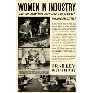   Rosie Riveter Workers Sanitary Washing Sinks   Original Print Ad Home