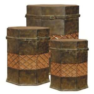  Boxes Accessories and Clocks PASHA STORAGE TRUNKS, SET/3 