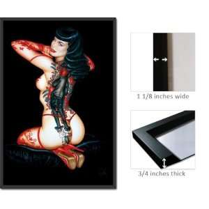  Framed Bettie Page Tattoo Poster Sexy Pin Up: Home 