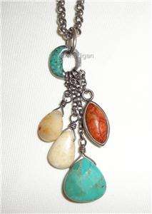 Silpada Sterling Silver Turquoise Coral Pendant Necklace N1508 Retired 
