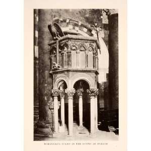  1908 Print Romanesque Pulpit Cathedral Holbach Split 
