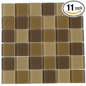   Glass Tile, 2 by 2 Inch Tile on a 12 by 12 Inch Mosaic Mesh, Desert