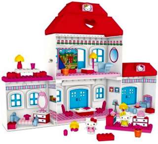   Hello Kitty Mega Bloks Large House Building Toy Play Set Blocks  
