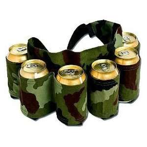  Redneck 6 Pack Beer & Soda Can Holster Belt   Camo Sports 