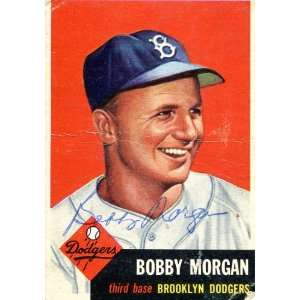  Bobby Morgan Autographed 1953 Topps Card 