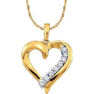   .25 Ct Diamond Heart Shaped Pendant Charm: Rodeo Jewels Co: Jewelry