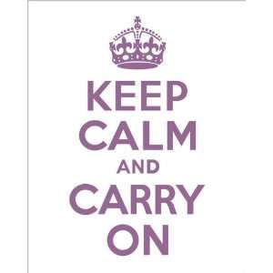  Keep Calm And Carry On, archival print (purple and white 