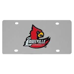  College Stainless Steel License Plate   Louisville 