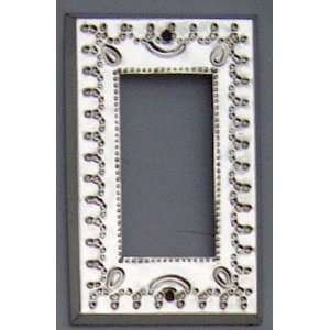  Punched Tin Single Rocker Switch Plate Silver Color