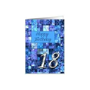  18th Birthday, Blue digital Art Squares Card Toys & Games