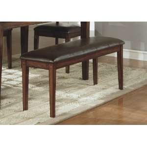   Specialties Dark Cherry Dining Bench with Brown Seat
