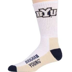 Brigham Young Cougars Tri Color Team Logo Crew Socks  