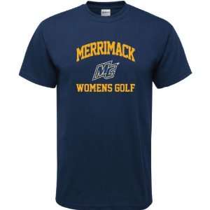  Merrimack Warriors Navy Womens Golf Arch T Shirt Sports 