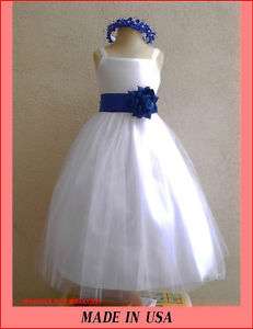 Girls Party Dress on White Flower Girls Wedding Party Pageant Dress Sz 12 13