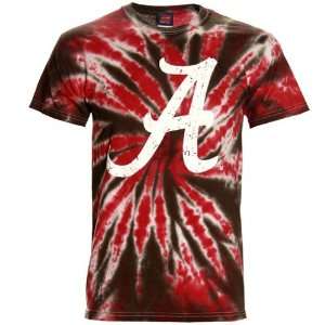  Alabama Crimson Tide Crimson Shatter Tie Dye T shirt 