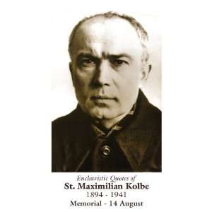 Saint Maximilian Kolbe Holy Card Wallet Size Patron of Drug Addicts 