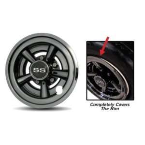  8 Black Nickel Plated SS Style Wheel Covers Automotive
