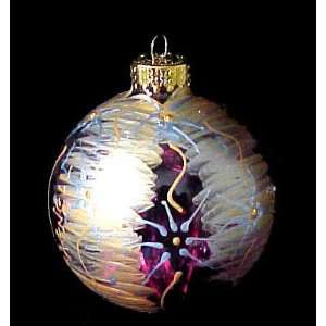 Angel Wings Design   Hand Painted   Heavy Glass Ornament   2.75 inch 