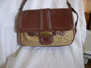 Isaac Mizrahi Khaki & Gold Beautiful Handbag!  