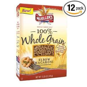 Muellers 100% Whole Grain Elbow Mac, 13.25 Ounce (Pack of 12)  