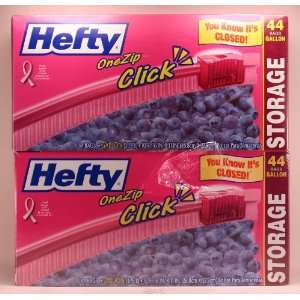 Hefty one zip click Gallon Storage Bags (2 pack   44 bags in each box 