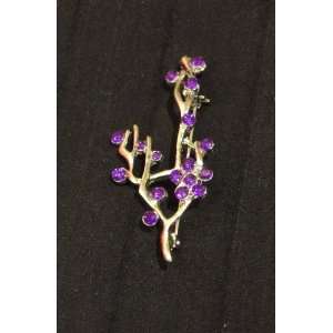  Branches with Purple Stones Hijab Pin 