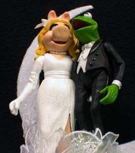 MISS PIGGY KERMIT FROG Wedding Cake Topper Muppet top 2  