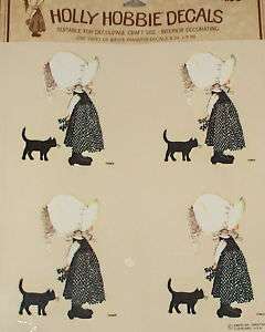Vintage Holly Hobbie / Black Cat Decals (4) NIP  