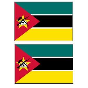  2 Mozambique Mozambican Flag Stickers Decal Bumper Window 
