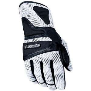   Womens Textile Sports Bike Motorcycle Gloves   Color: White, Size