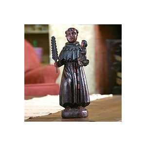  NOVICA Pinewood sculpture, Saint Anthony with the Child 