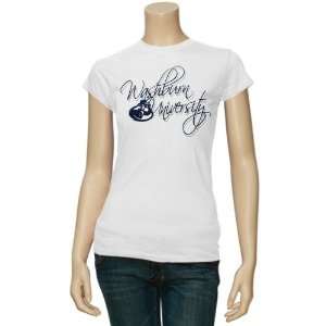  Washburn Ichabods Ladies White Script T shirt: Sports 