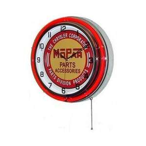   : Neon 18 Tin Wall Clock Mopar Parts Accessories Red: Home & Kitchen