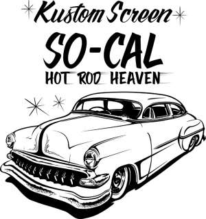 Kustom Screen hot rod heaven car skate tattoo t shirt  